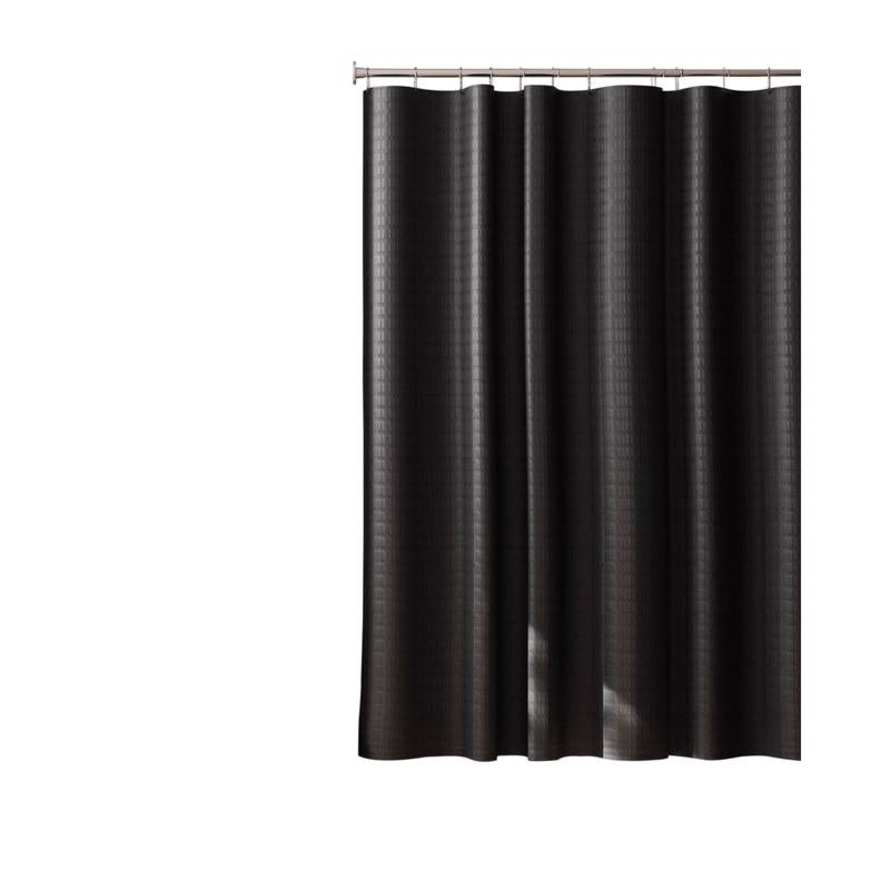 Zenna Home 74 in. H Black Shower Curtain Fabric