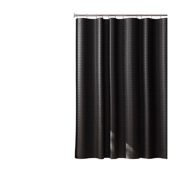 Zenna Home 74 in. H Black Shower Curtain Fabric