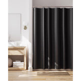 Zenna Home 74 in. H Black Shower Curtain Fabric