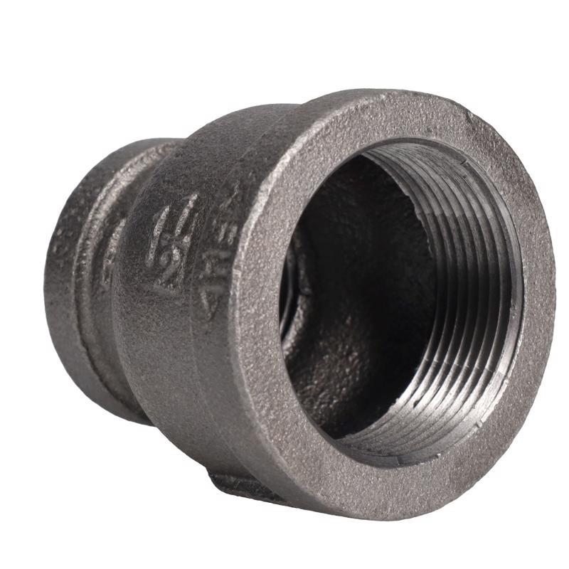 STZ Industries 1-1/2 in. FPT each X 1 in. D FIP Black Malleable Iron Reducing Coupling