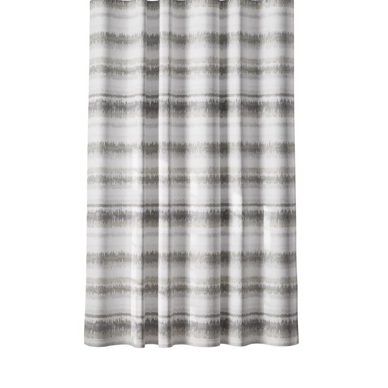 Zenna Home 72 in. H X 70 in. W Gray Stripe Shower Curtain Polyester