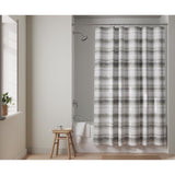 Zenna Home 72 in. H X 70 in. W Gray Stripe Shower Curtain Polyester
