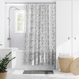 Zenna Home 72 in. H X 70 in. W Gray Corey Chevron Shower Curtain PEVA