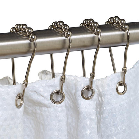 Zenna Home Brushed Nickel Silver Metal Shower Curtain Rings 12 pk