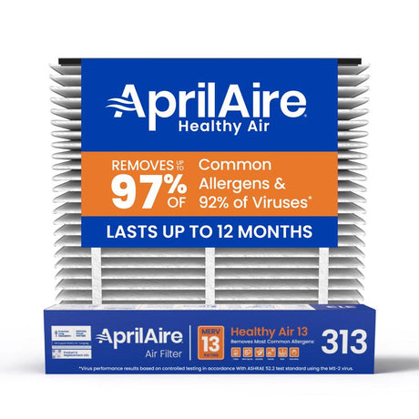 AprilAire 20 in. W X 20 in. H X 4 in. Synthetic Fiber 13 MERV Pleated Air Cleaner Cabinet Air Filter