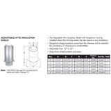Selkirk Sure-Temp 6 in. D X 22 in. L Stainless Steel Attic Insulation Shield