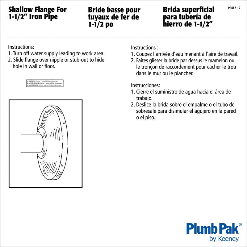 Plumb Pak Plastic Flange 1.5 in.