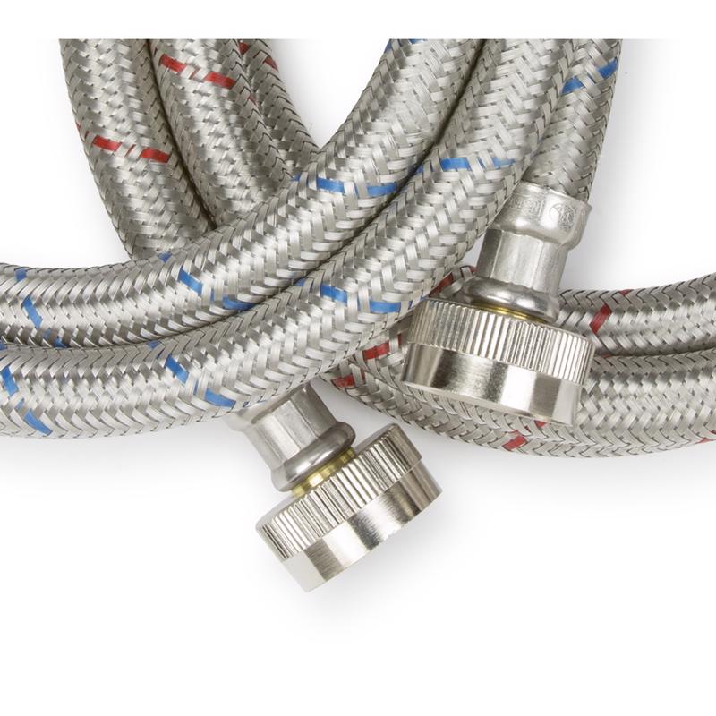Plumb Pak 3/4 in. FHT each X 3/4 in. D FHT 6 ft. Braided Stainless Steel Washing Machine Supply Line