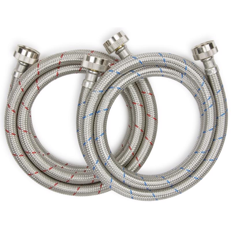 Plumb Pak 3/4 in. FHT each X 3/4 in. D FHT 6 ft. Braided Stainless Steel Washing Machine Supply Line
