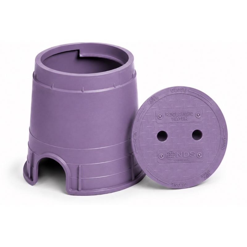 NDS 8.6 in. W X 8.6 in. D X 9 in. H Round Valve Box Purple