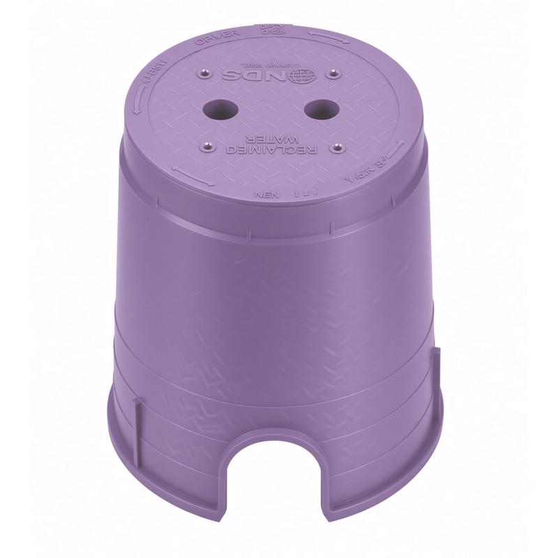 NDS 8.6 in. W X 8.6 in. D X 9 in. H Round Valve Box Purple