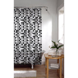 Zenna Home 72 in. H X 70 in. W Black Tiles Shower Curtain PEVA