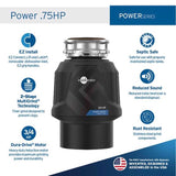 InSinkErator 3/4 HP Continuous Feed Garbage Disposal with Power Cord