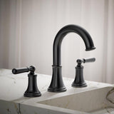 Kohler Facile Traditional 8 Inch Widespread Matte Black Faucet and Bath Hardware Kit