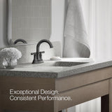 Kohler Traditional 4 Inch Centerset Matte Black Faucet and Bath Hardware Kit