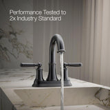 Kohler Traditional 4 Inch Centerset Matte Black Faucet and Bath Hardware Kit