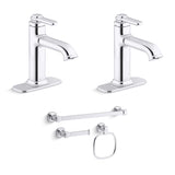 Kohler Modern Single-Handle Polished Chrome Faucet and Bath Hardware Kit