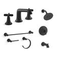 Kohler Sivaro Modern 8 Inch Widespread Matte Black Faucet and Bath Hardware Kit