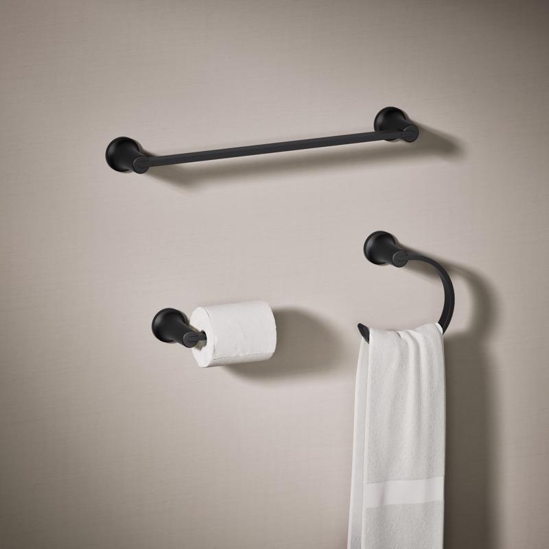 Kohler Sivaro Modern 8 Inch Widespread Matte Black Faucet and Bath Hardware Kit