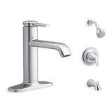 Sterling Agosti Modern Single-Handle Polished Chrome Faucet with Tub Shower Faucet