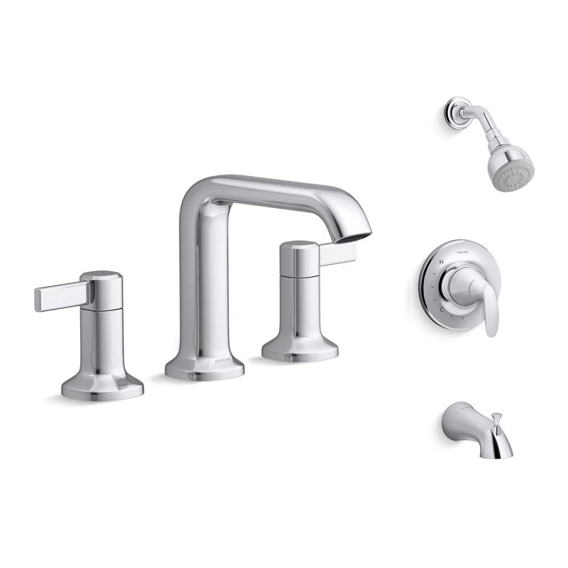 Sterling Agosti Modern 8 inch Widespread Polished Chrome Faucet with Tub Shower Faucet