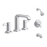 Sterling Agosti Modern 8 inch Widespread Polished Chrome Faucet with Tub Shower Faucet