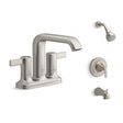 Sterling Agosti Modern 4 inch Centerset Brushed Nickel Faucet with Tub Shower Faucet