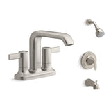 Sterling Agosti Modern 4 inch Centerset Brushed Nickel Faucet with Tub Shower Faucet
