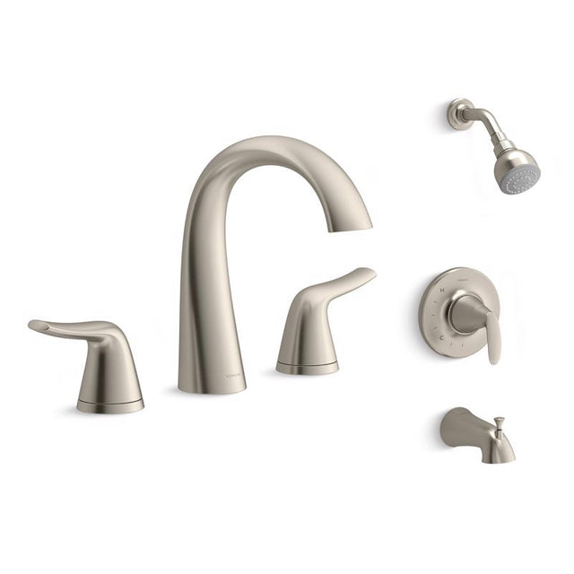 Sterling Endusk 8 Inch Widespread Brushed Nickel Faucet with Tub Shower Faucet