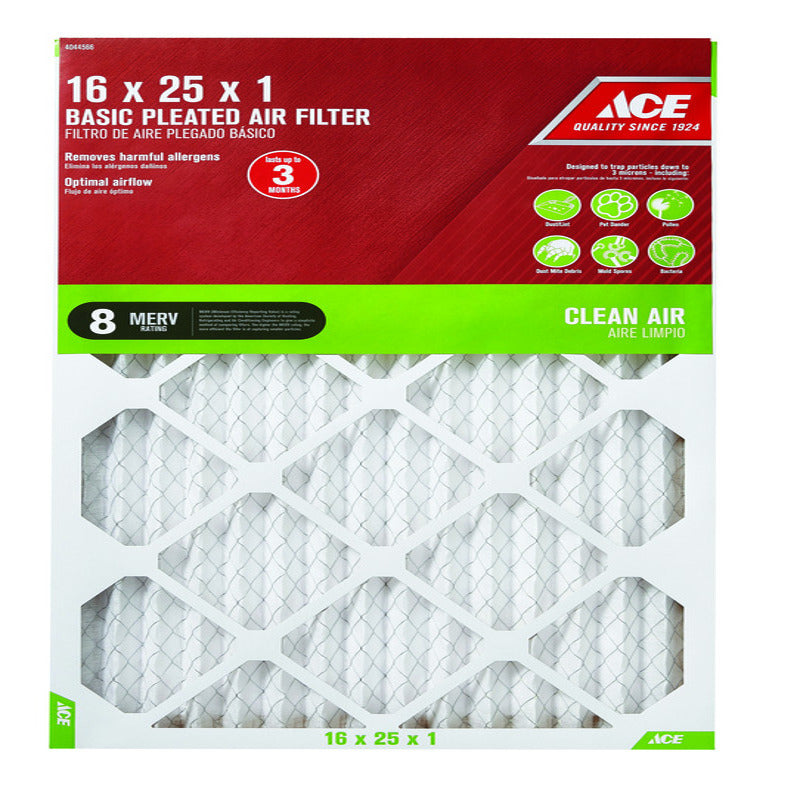 FILTER AIR PLEAT 16X25X1