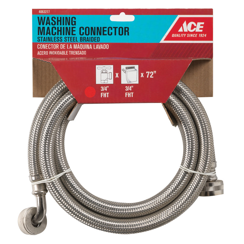 Ace 3/4 in. FHT in. X 3/4 in. D FHT 72 in. Braided Stainless Steel Supply Line