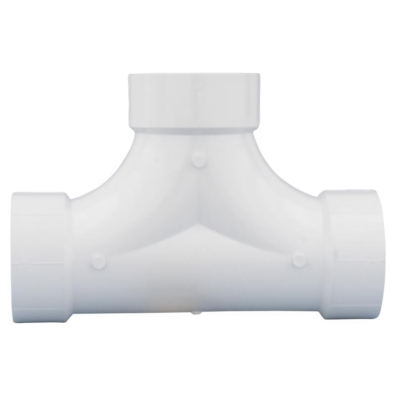 Charlotte Pipe 4 in. Hub X 4 in. D Hub PVC 2-Way Cleanout Tee 1 pk