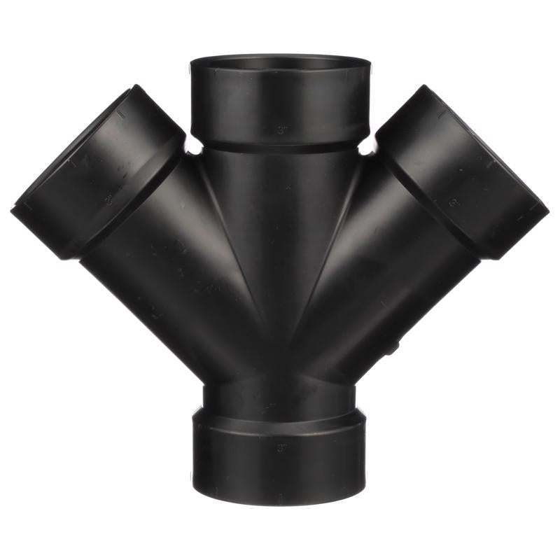 Charlotte Pipe 3 in. Hub X 3 in. D Hub ABS Double Wye