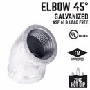 STZ Industries 1/8 in. FIP each X 1/8 in. D FIP Galvanized Malleable Iron 45 Degree Elbow