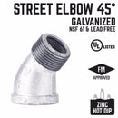 STZ Industries 3/8 in. FIP each X 3/8 in. D MIP Galvanized Malleable Iron 45 degree Street Elbow