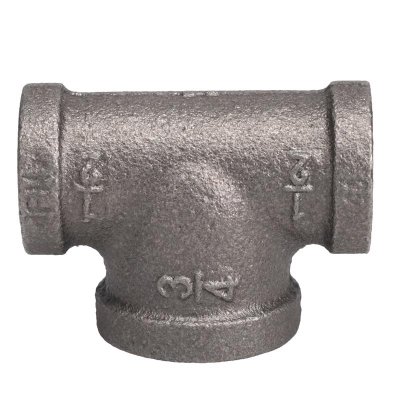 STZ Industries 1/2 in. FIP X 1/2 in. D FIP 3/4 in. D FIP Black Malleable Iron Reducing Tee