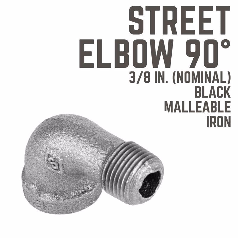 STZ Industries 3/8 in. MIP each X 3/8 in. D FIP Black Malleable Iron 90 Degree Street Elbow