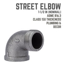 STZ Industries 1-1/2 in. MIP each X 1-1/2 in. D FIP Black Malleable Iron 90 Degree Street Elbow