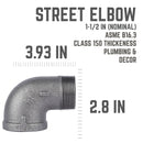 STZ Industries 1-1/2 in. MIP each X 1-1/2 in. D FIP Black Malleable Iron 90 Degree Street Elbow