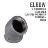 STZ Industries 2 in. FIP each X 2 in. D FIP Black Malleable Iron 45 Degree Elbow