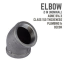 STZ Industries 2 in. FIP each X 2 in. D FIP Black Malleable Iron 45 Degree Elbow