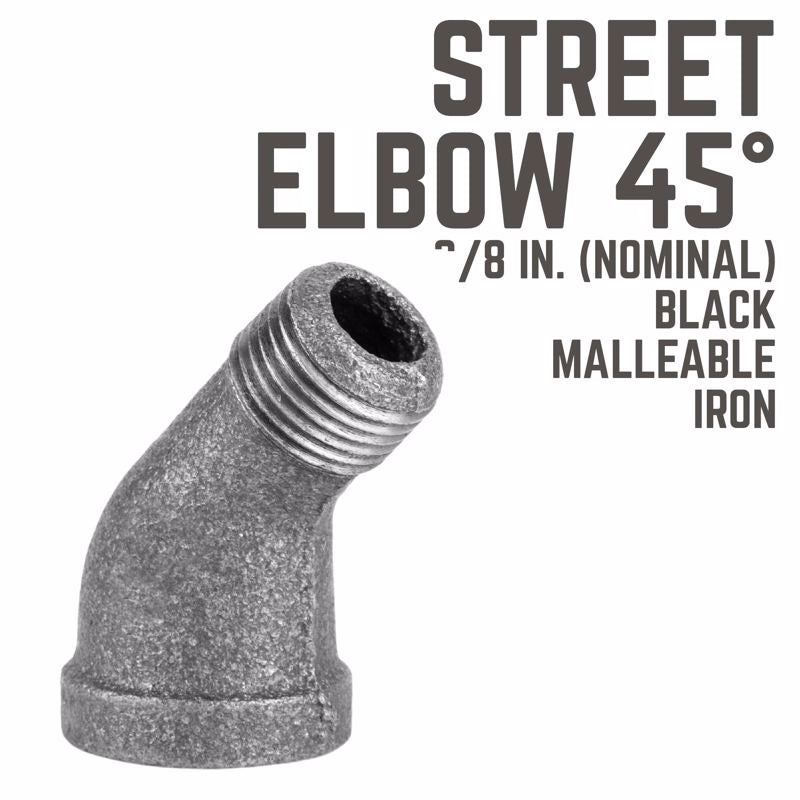 STZ Industries 3/8 in. MIP each X 3/8 in. D FIP Black Malleable Iron 45 degree Street Elbow