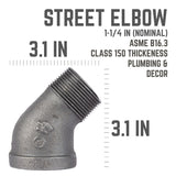 STZ Industries 1-1/4 in. MIP each X 1-1/4 in. D FIP Black Malleable Iron 45 degree Street Elbow