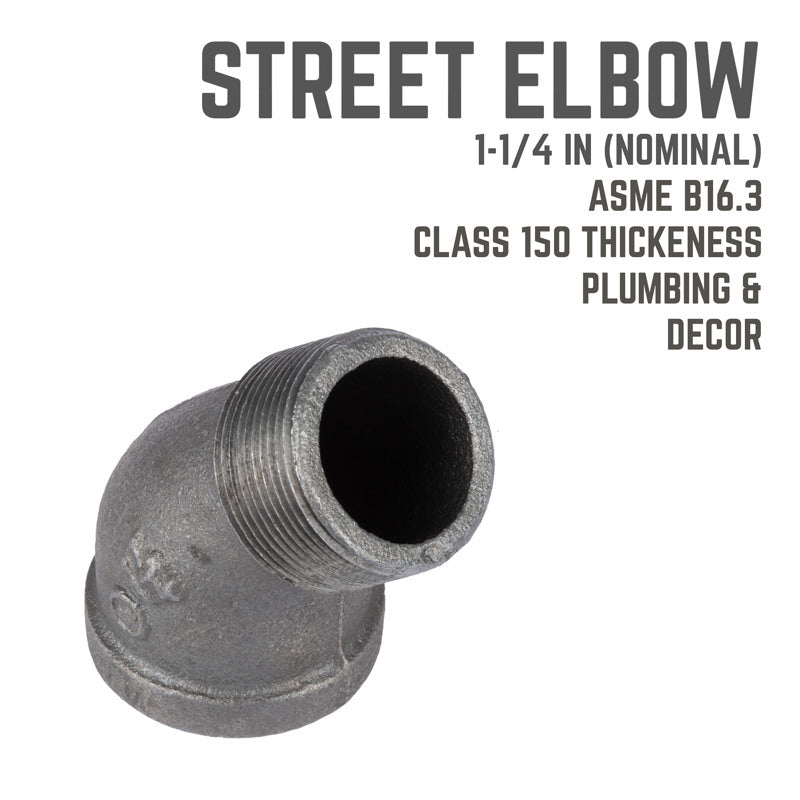 STZ Industries 1-1/4 in. MIP each X 1-1/4 in. D FIP Black Malleable Iron 45 degree Street Elbow