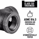 STZ Industries 3/8 in. FIP each X 3/8 in. D FIP 3/8 in. D FIP Black Malleable Iron Tee