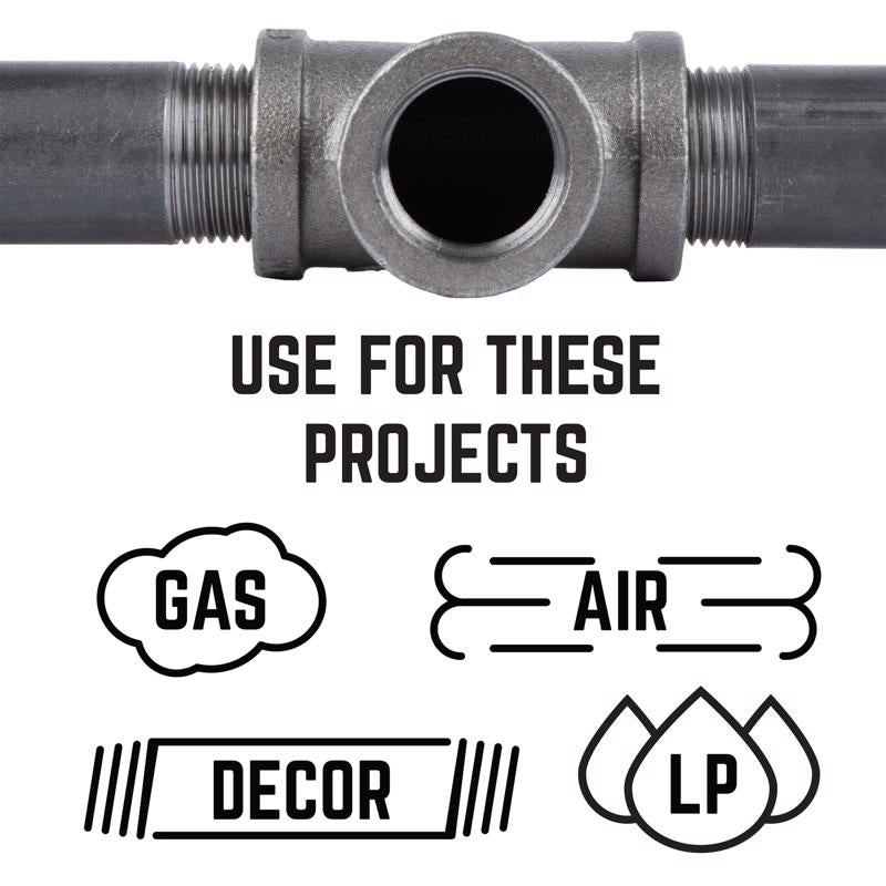 STZ Industries 1-1/4 in. FIP each X 1-1/4 in. D FIP 1-1/4 in. D FIP Black Malleable Iron Tee