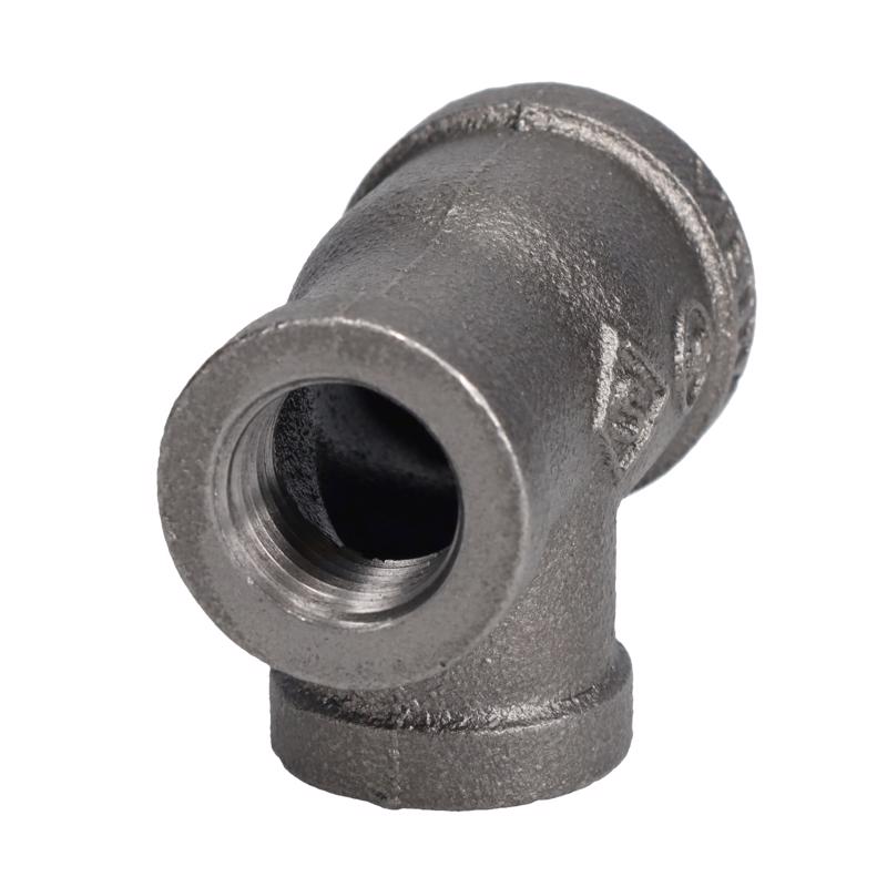 STZ Industries 3/4 in. FIP each X 1/2 in. D FIP 1/2 in. D FIP Black Malleable Iron Reducing Tee