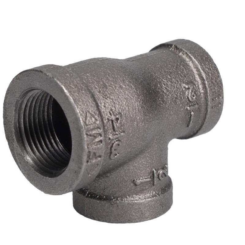 STZ Industries 3/4 in. FIP each X 1/2 in. D FIP 1/2 in. D FIP Black Malleable Iron Reducing Tee