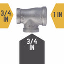 STZ Industries 1 in. FIP each X 3/4 in. D FIP 3/4 in. D FIP Black Malleable Iron Reducing Tee