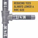 STZ Industries 1 in. FIP each X 3/4 in. D FIP 3/4 in. D FIP Black Malleable Iron Reducing Tee